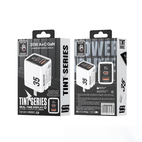 WEKOME WP-U25 Tint Series - Ładowarka sieciowa USB-C & USB-A Super Fast Charger GaN 35W (Biały) WEKOME WP-U25 Tint Series - Ładowarka sieciowa USB-C & USB-A Super Fast Charger GaN 35W (Biały)
