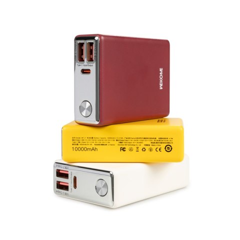 WEKOME WP-27 Tint Series - Power bank 10000 mAh Super Fast Charging USB-C PD 20W + 2x USB-A QC3.0 22.5W (Żółty) WEKOME WP-27 Tint Series - Power bank 10000 mAh Super Fast Charging USB-C PD 20W + 2x USB-A QC3.0 22.5W (Żółty)