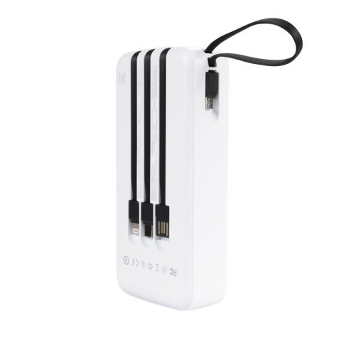 WEKOME WP-10 Pop Digital Series - Power bank 20000 mAh z wbudowanym kablem USB-C / Lightning / Micro USB + USB-A (Biały) WEKOME WP-10 Pop Digital Series - Power bank 20000 mAh z wbudowanym kablem USB-C / Lightning / Micro USB + USB-A (Biały)