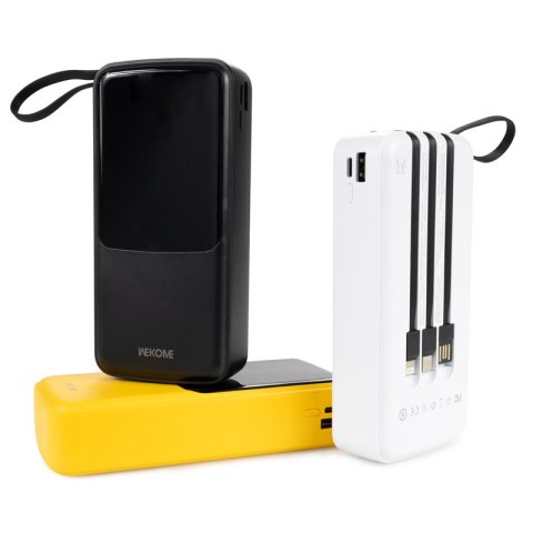 WEKOME WP-10 Pop Digital Series - Power bank 20000 mAh z wbudowanym kablem USB-C / Lightning / Micro USB + USB-A (Czarny) WEKOME WP-10 Pop Digital Series - Power bank 20000 mAh z wbudowanym kablem USB-C / Lightning / Micro USB + USB-A (Czarny)
