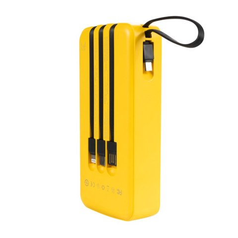 WEKOME WP-10 Pop Digital Series - Power bank 20000 mAh z wbudowanym kablem USB-C / Lightning / Micro USB + USB-A (Żółty) WEKOME WP-10 Pop Digital Series - Power bank 20000 mAh z wbudowanym kablem USB-C / Lightning / Micro USB + USB-A (Żółty)