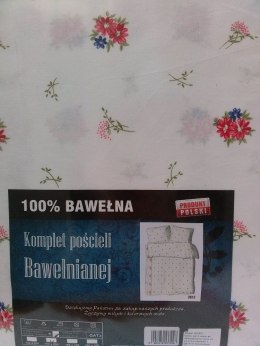 Pościel bawełniana 160x200 1453E Bordiura Czerwona