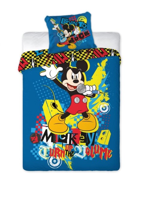 Pościel bawełniana 160x200 Myszka Miki Mickey Mouse Mikrofon 6895 Faro