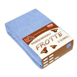 Prześcieradło frotte z gumką 120x200 błękitne 028 grube 200g/m2 KARO