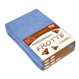 Prześcieradło frotte z gumką 80x160 niebieskie 038 grube 200g/m2 KARO