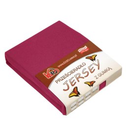 Prześcieradło jersey z gumką 90x200 buraczane 066 grube 150g/m2 KARO