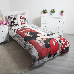 Pościel bawełniana 140x200 Myszka Mini i Miki 6770 Londyn Minnie Mickey Mouse poszewka 70x90