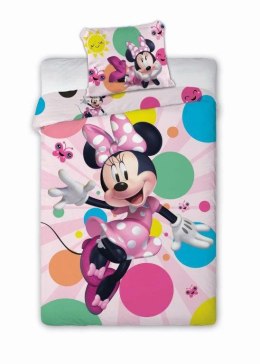 Pościel bawełniana 160x200 Myszka Mini Minnie Mouse motylki kolorowe kółka 180 6837