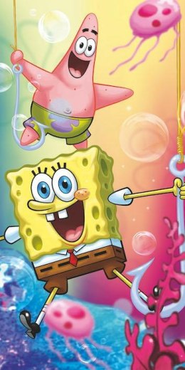 Ręcznik plażowy 70x140 SpongeBob Kanciastoporty Patryk Rozgwiazda gąbka bawełniany dziecięcy 0841