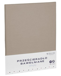 Prześcieradło bawełniane 140x200 cappucino jednobarwne Simply