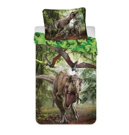 Pościel dziecięca 140x200 Park Jurajski dinozaury Jurassic World Green 7332 poszewka 70x90