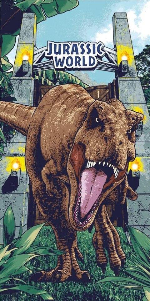 Ręcznik plażowy 70x140 Park Jurajski dinozaur 0783 Jurassic World Park bawełniany dziecięcy