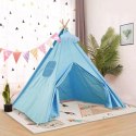 Namiot domek Teepee tipi 100x100x120 cm niebieski Domarex