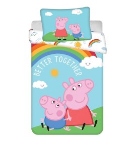 Pościel bawełniana 100x135 Świnka Peppa Pig 8228 do łóżeczka dziecięca poszewka 40x60 JF 02