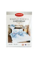 Pościel bawełniana 160x200 Motylki biała niebieska Universal Matex