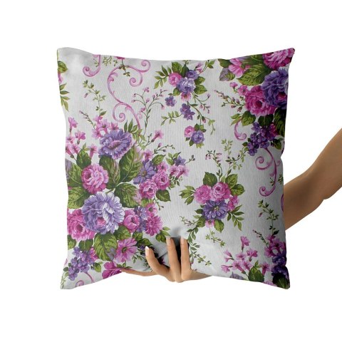 Poszewka dekoracyjna 40x40 Jess Blumen kwiaty biała fioletowa Domarex Poszewka dekoracyjna 40x40 Jess Blumen kwiaty biała fioletowa Domarex
