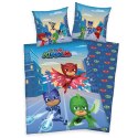 Pościel bawełniana 140x200 PJ Masks niebieska poszewka 70x90 H23