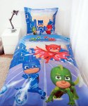 Pościel bawełniana 140x200 PJ Masks niebieska poszewka 70x90 H23