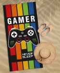 Ręcznik plażowy 70x140 Gamer 70 kolorowy dziecięcy bawełniany