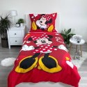 Pościel bawełniana 140x200 Myszka Mini czerwona serca Minnie Mouse poszewka 70x90 August 23