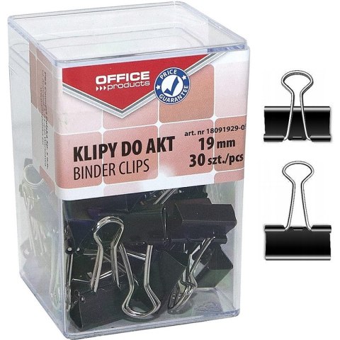 Klipy do dokumentów Office Products 19mm czarne (30)