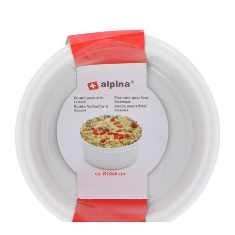 Alpina - Naczynie do pieczenia ceramiczne 14x6,5 cm 600 ml (biały) Alpina - Naczynie do pieczenia ceramiczne 14x6,5 cm 600 ml (biały)