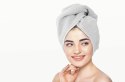 Turban kąpielowy 65x23 szary frotte ręcznik do włosów na głowę