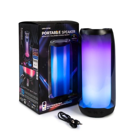 WEKOME D31 - Bezprzewodowy głośnik Bluetooth V5.0 LED (Czarny) WEKOME D31 - Bezprzewodowy głośnik Bluetooth V5.0 LED (Czarny)