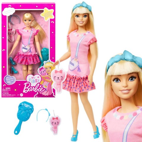 Lalka My First Barbie Moja Pierwsza ruchome kończyny + kotek HLL19 ZA5081