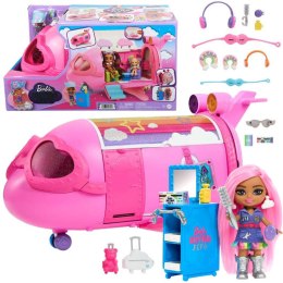 Różowy tęczowy samolot Barbie Extra Fly Minis lalka pilotka ZA5092