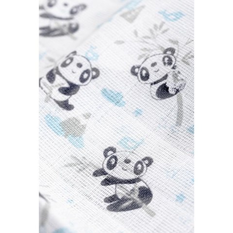 Komplet pieluch muślinowych 3 szt 80x80 Panda niebieski Komplet pieluch muślinowych 3 szt 80x80 Panda niebieski