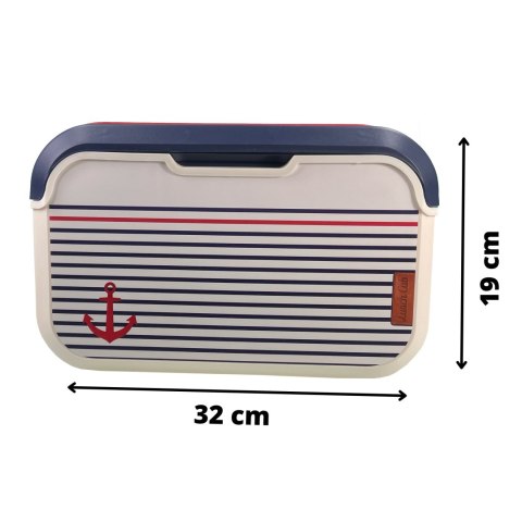 Lunchbox, lodówka turystyczna 5L Głęboki, wzór marynarski 32,6x20x18,8cm Lunchbox, lodówka turystyczna 5L Głęboki, wzór marynarski 32,6x20x18,8cm