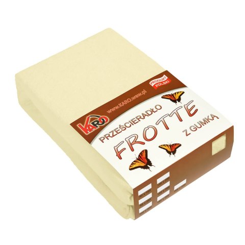 Prześcieradło frotte z gumką 160x220 kremowe 003 grube 200g/m2 KARO