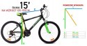 ROWER GÓRSKI MTB 24 SHIMANO AMORTYZACJA NA KOMUNIĘ DLA CHŁOPCA 135-155CM