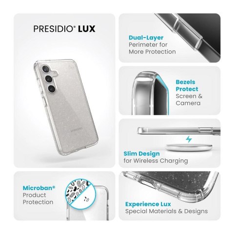 Speck Presidio Lux Glitter - Etui Samsung Galaxy S24 (Clear / Gold Glitter) Speck Presidio Lux Glitter - Etui Samsung Galaxy S24 (Clear / Gold Glitter)