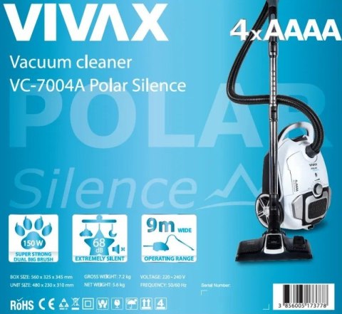 Odkurzacz Vivax Polar Silence 700W + FILTR HEPA Odkurzacz Vivax Polar Silence 700W + FILTR HEPA
