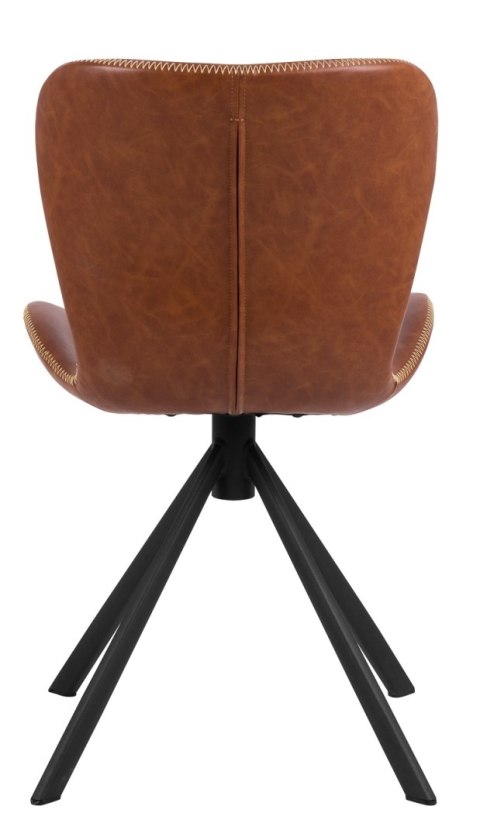 Krzesło Batilda Retro cross brandy /czarne Krzesło Batilda Retro cross brandy /czarne
