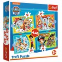 Puzzle 4w1 Psi Patrol Wesoła ekipa 4+ Trefl 34346