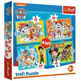 Puzzle 4w1 Psi Patrol Wesoła ekipa 4+ Trefl 34346