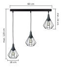 Lampa wisząca 3xE27 SELENE BLACK