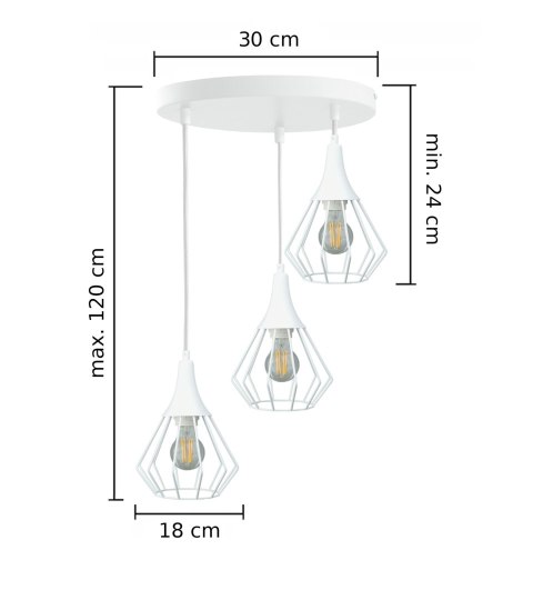 Lampa wisząca 3xE27 SELENE WHITE Lampa wisząca 3xE27 SELENE WHITE