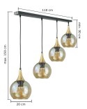 Lampa wisząca 4xE27 CALLISTO BLACK/GOLD