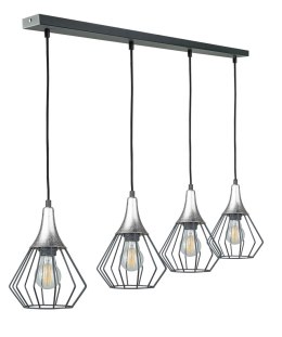 Lampa wisząca 4xE27 SELENE BLACK/SILVER