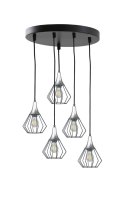 Lampa wisząca 5xE27 SELENE BLACK/SILVER