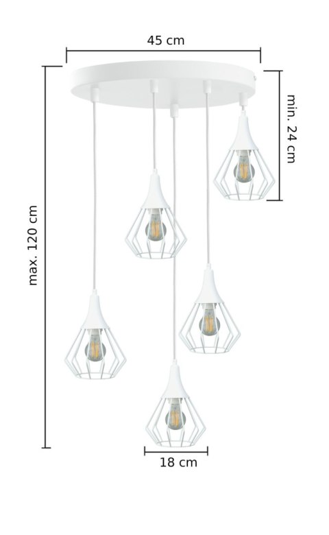 Lampa wisząca 5xE27 SELENE WHITE Lampa wisząca 5xE27 SELENE WHITE