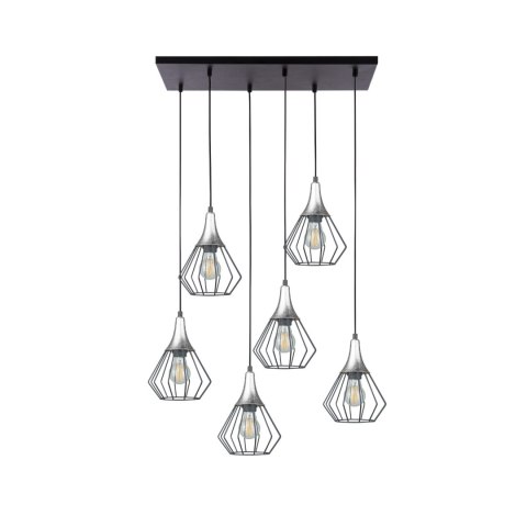 Lampa wisząca 6xE27 SELENE BLACK/SILVER Lampa wisząca 6xE27 SELENE BLACK/SILVER