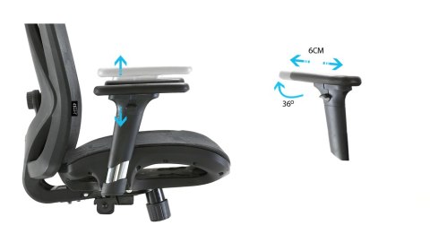 Fotel ergonomiczny ANGEL biurowy obrotowy kalistO Grafitowy Fotel ergonomiczny ANGEL biurowy obrotowy kalistO Grafitowy