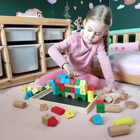 Klocki Magnetyczne WABI Zestaw Edukacyjny 120 el. + tacka magnetyczna WABI Pad Klocki Magnetyczne WABI Zestaw Edukacyjny 120 el. + tacka magnetyczna WABI Pad