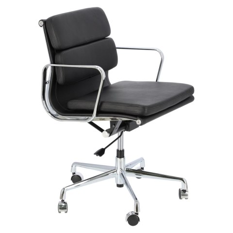 Fotel biurowy CH2171T czarna skóra chrom Fotel biurowy CH2171T czarna skóra chrom
