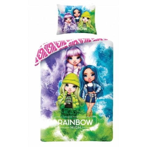 Pościel bawełniana 140x200 Rainbow High lalki poszewka 70x90 Kids 12 Halantex